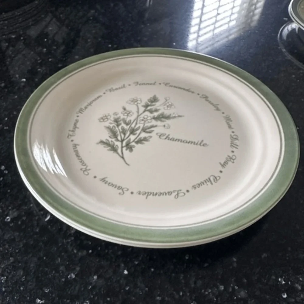 Corelle Thymeless Herbs Collection  Set of 2 Chamomile Salad Plates 8 1/2